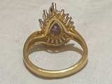 Vintage 14K GE Purple Stone Cocktail Ring - Image 1