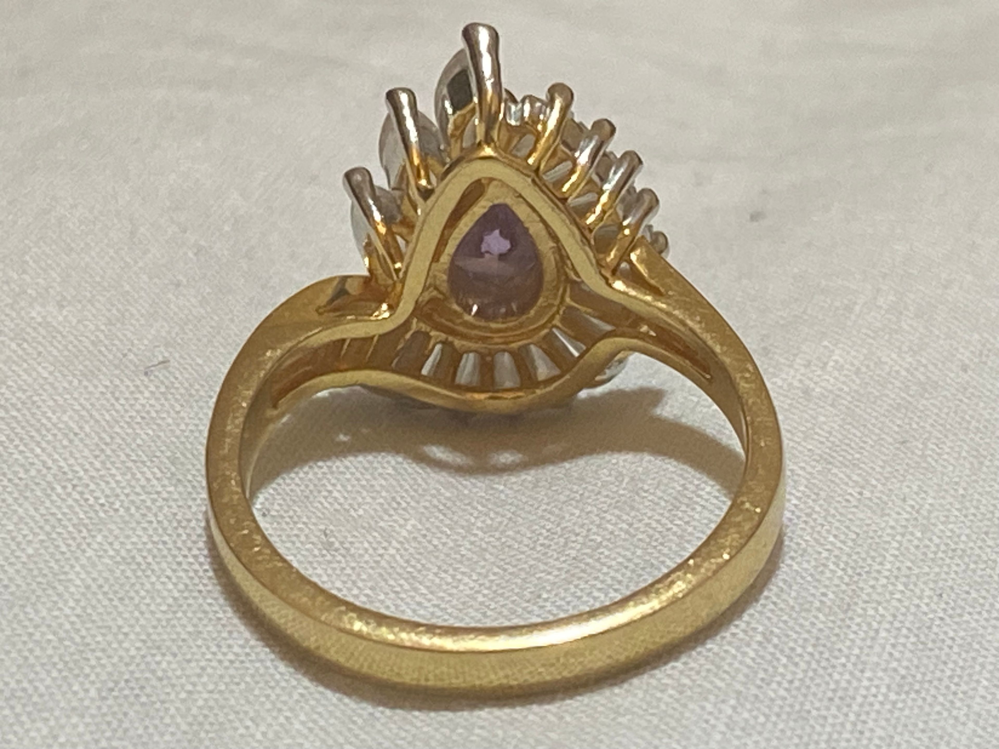 Vintage 14K GE Purple Stone Cocktail Ring