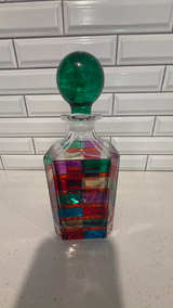 Murano Scaleno Hand-Painted Italian Crystal Whiskey Decanter - Image 2