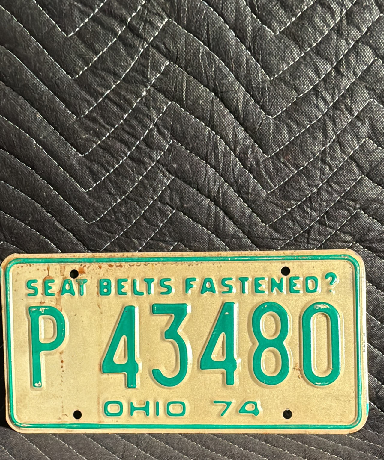 1974 Ohio License Plate P 43480
