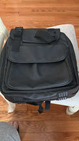 Black Nylon Laptop Backpack with Buckle Straps - Image 1