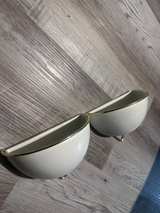 Mkono Semi Circle Wall Planter Hangable White And Gold Trim  - Image 3
