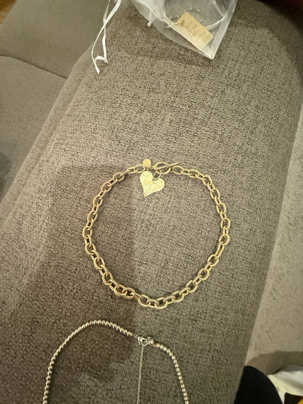 Gold Chain Bracelet with Heart Charm