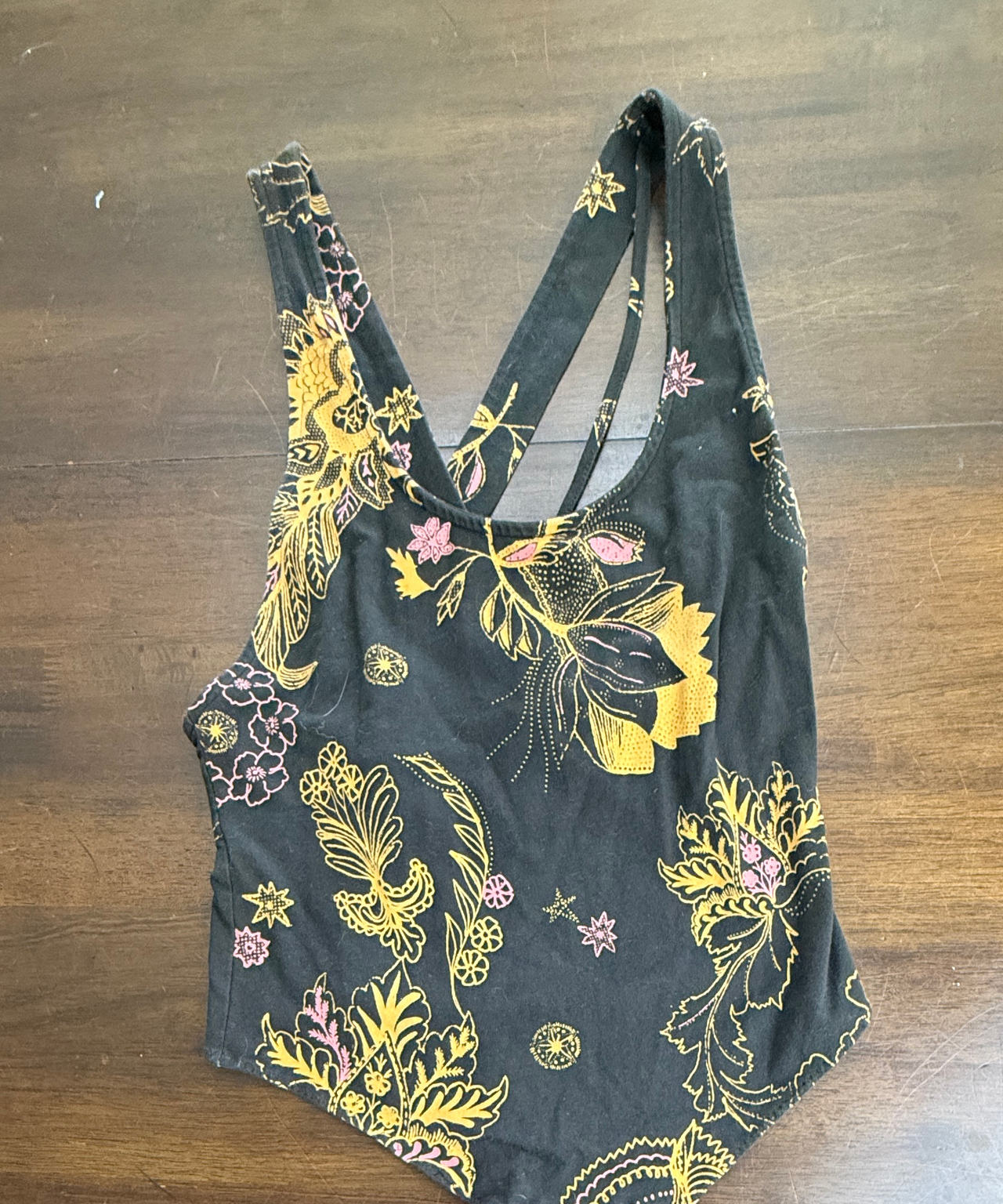 Free People Floral Strappy Bodysuit