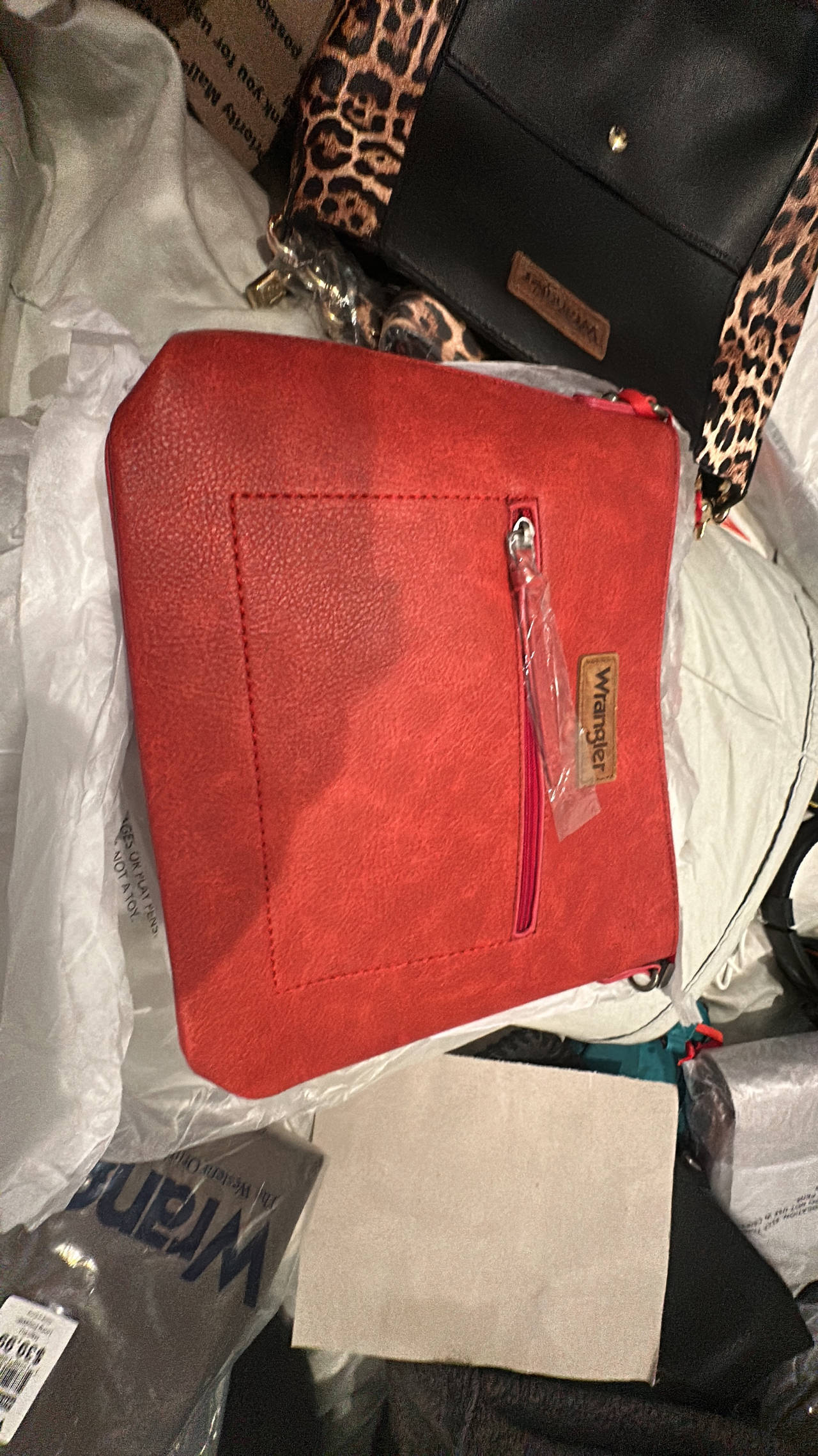 Wrangler Red Leather Crossbody Bag