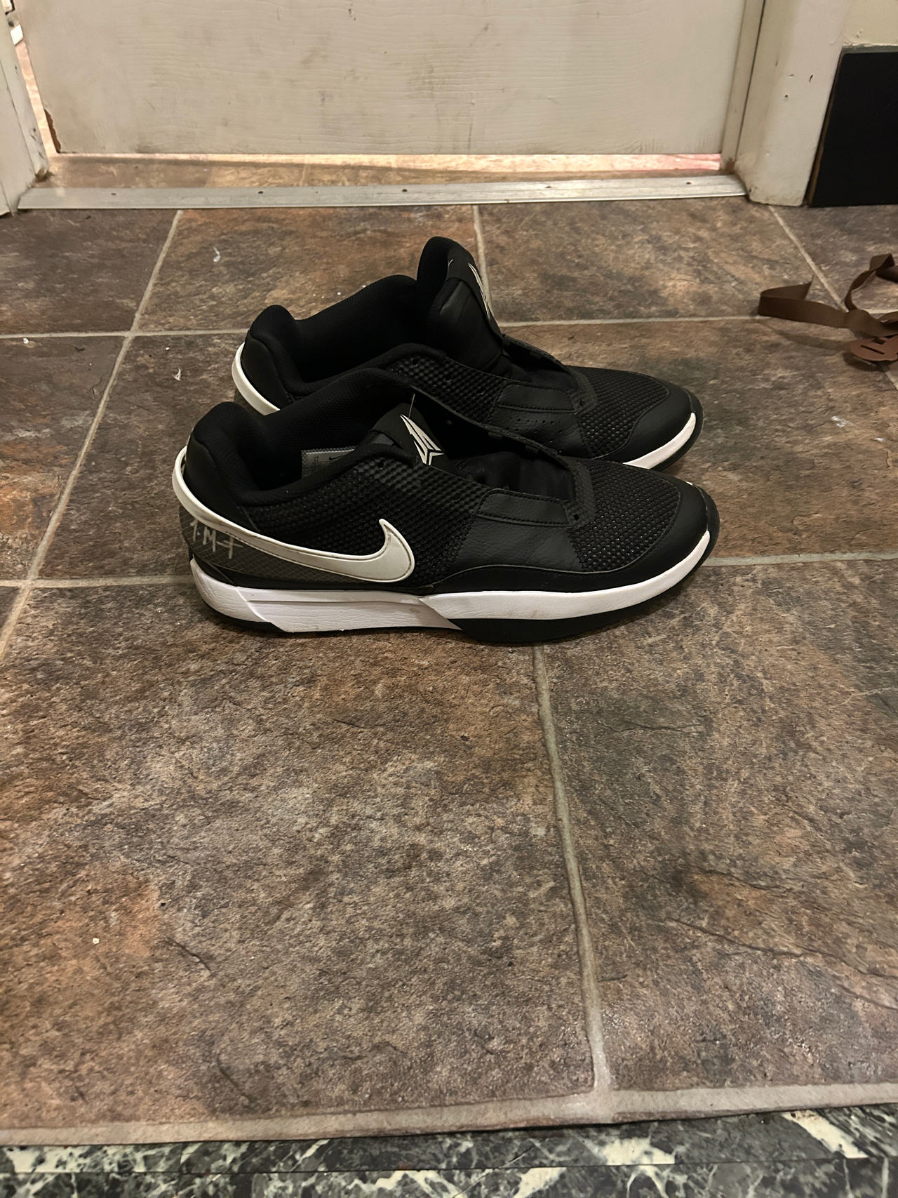 Nike  ja morant 1 tb black & white basketball sneakers 

