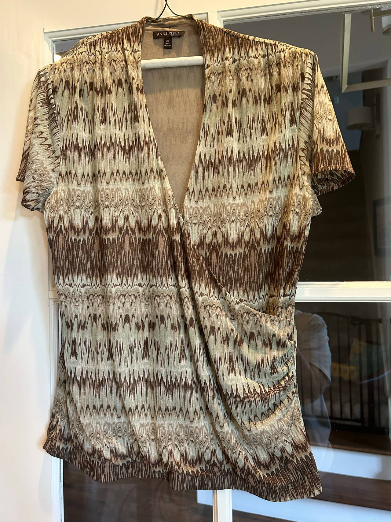 Ann Klein Women's Short Sleeve Blouse