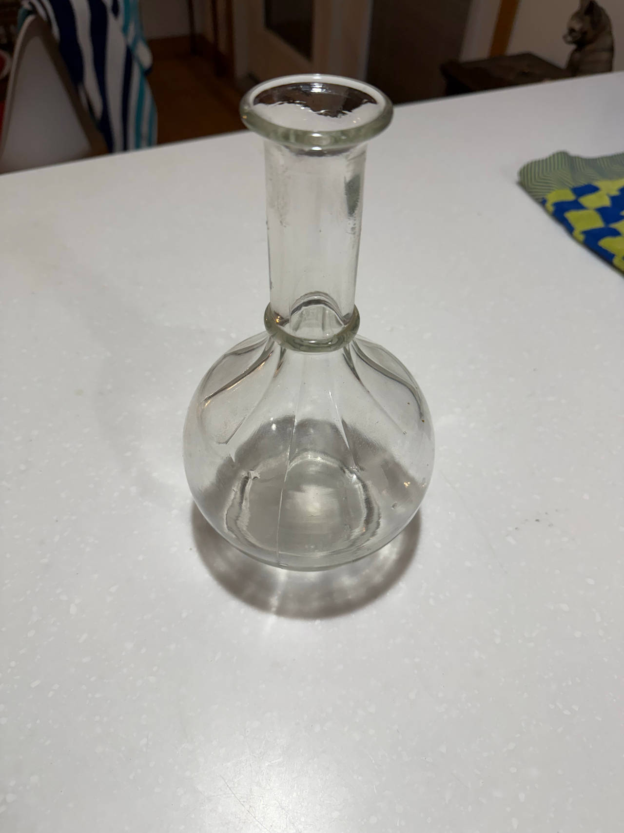 Clear Glass Ribbed Bud Vase