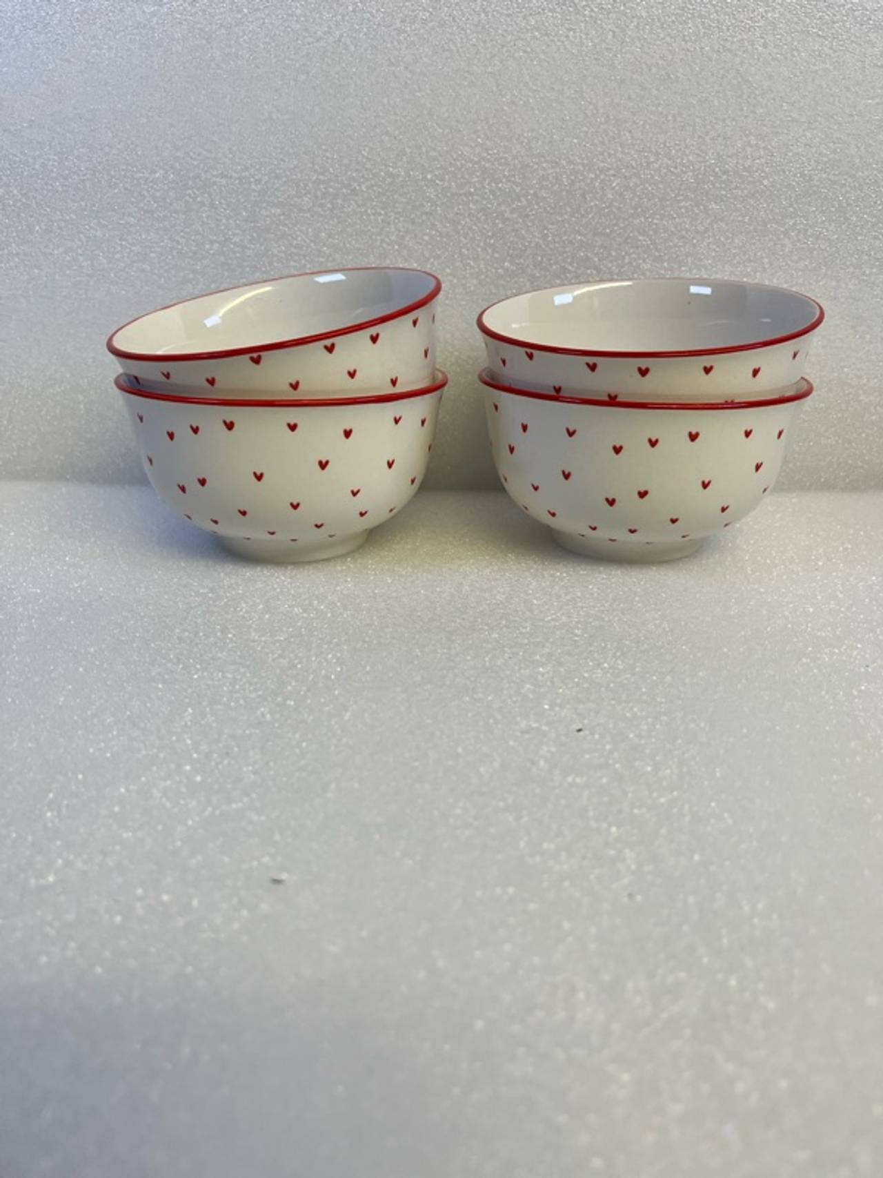 Pioneer Woman Red Polka Dot Stoneware Bowls Set of 4