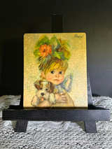 vintage 1960s kitsch art plaque titled "Amanda" by British artist John Strevens, - Image 1