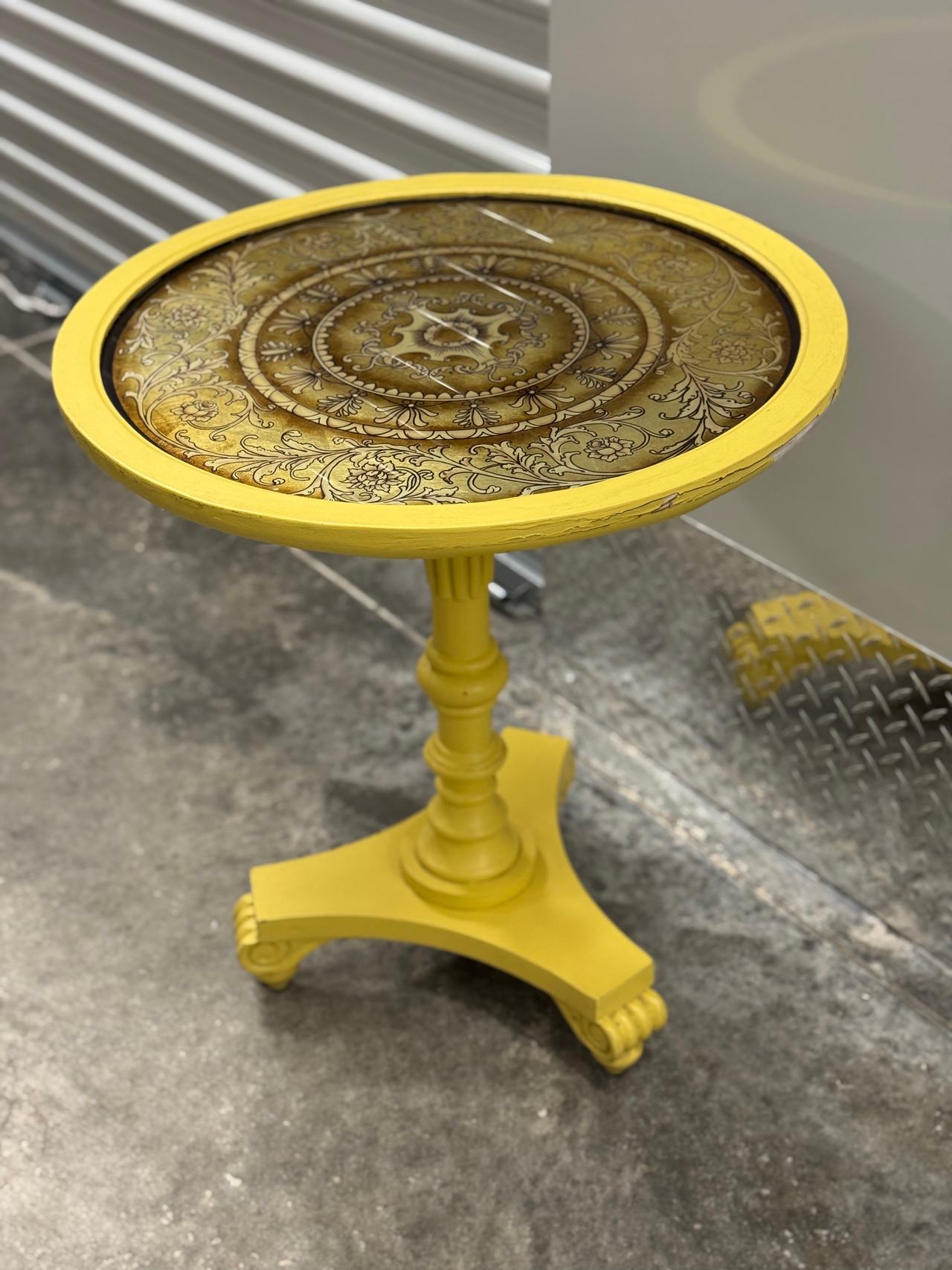 antique pedestal side table
