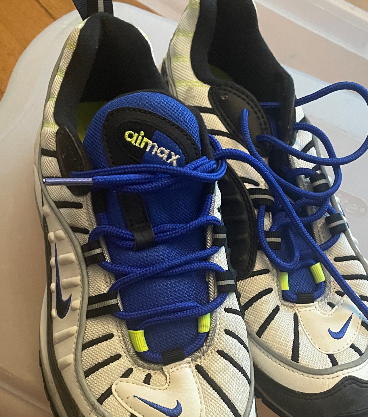 Nike Air Max 98 White Blue Volt