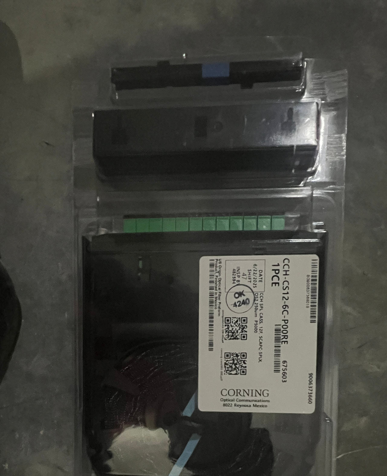 Corning CCH Splice Cassette 12 F SC APC Single-mode (OS2)