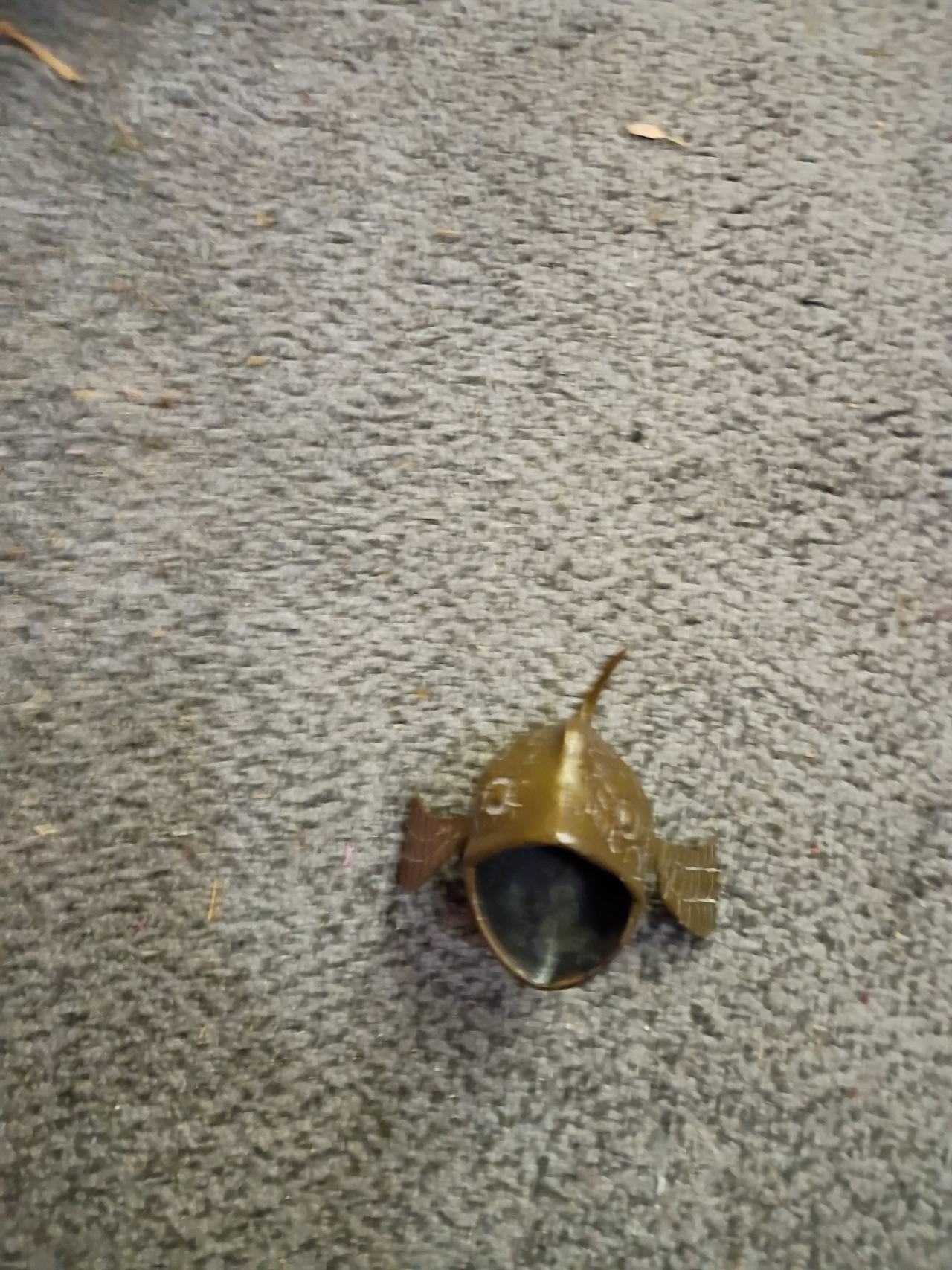 Vintage Brass Fish Ashtray / Incense Burner