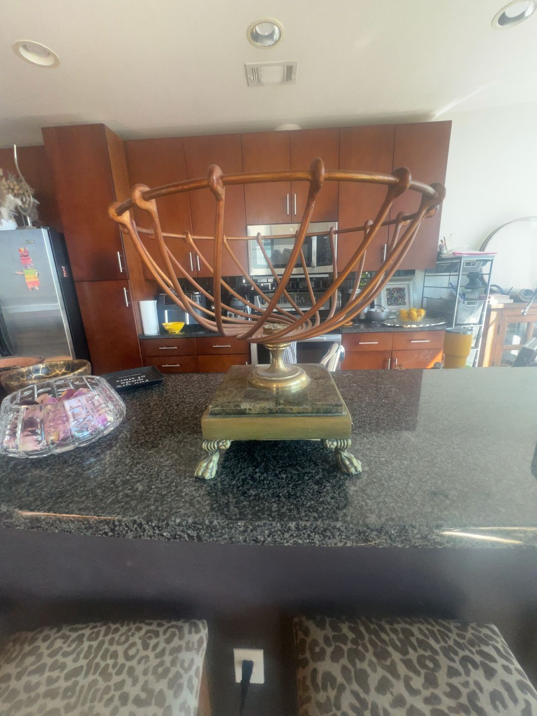 Vintage Wrought Iron Plant Stand Black