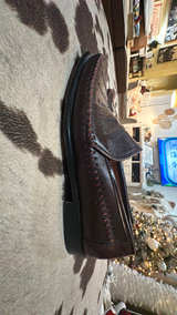 San Remo Italian Made Leather Brown  Loafer Slip-On size 7.5  - Image 3