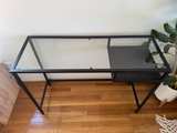 Black glass top metal frame desk - Image 2