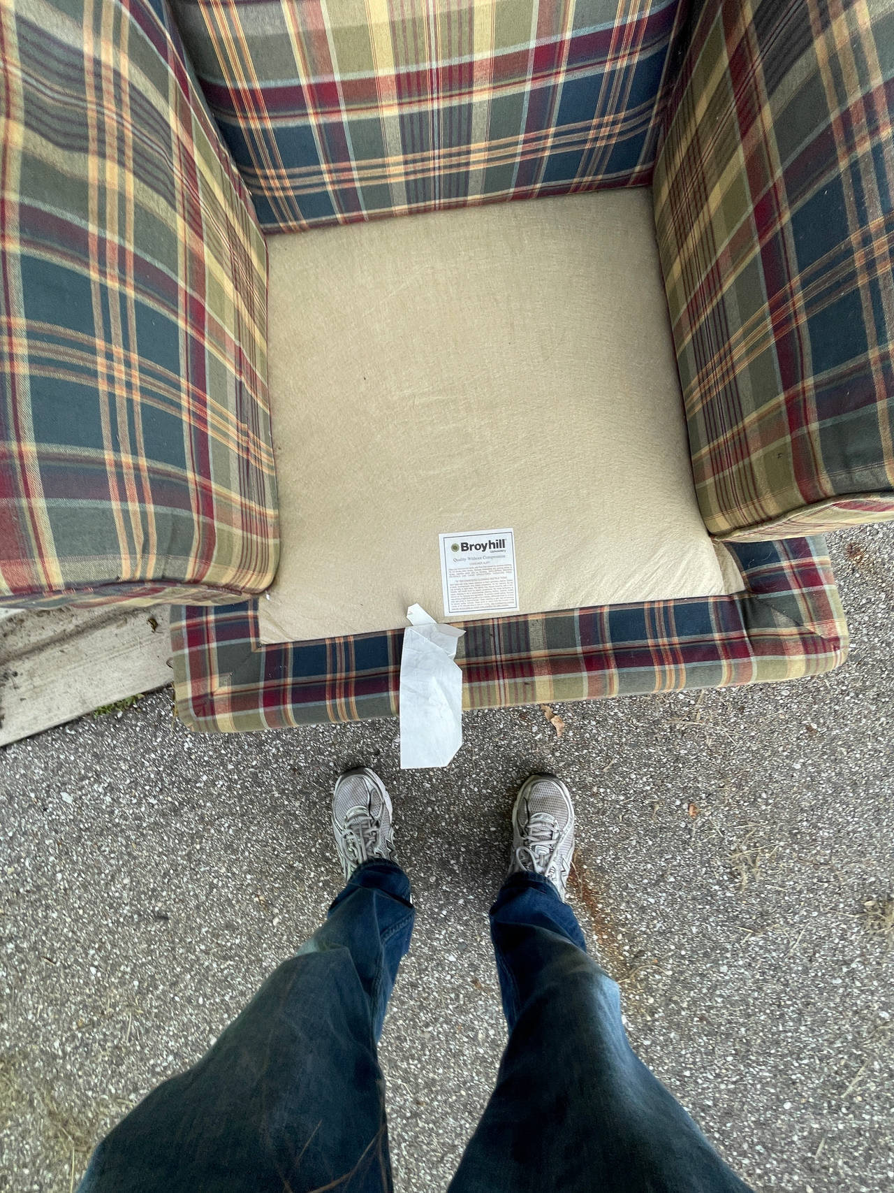 Broyhill Plaid Wingback Chair