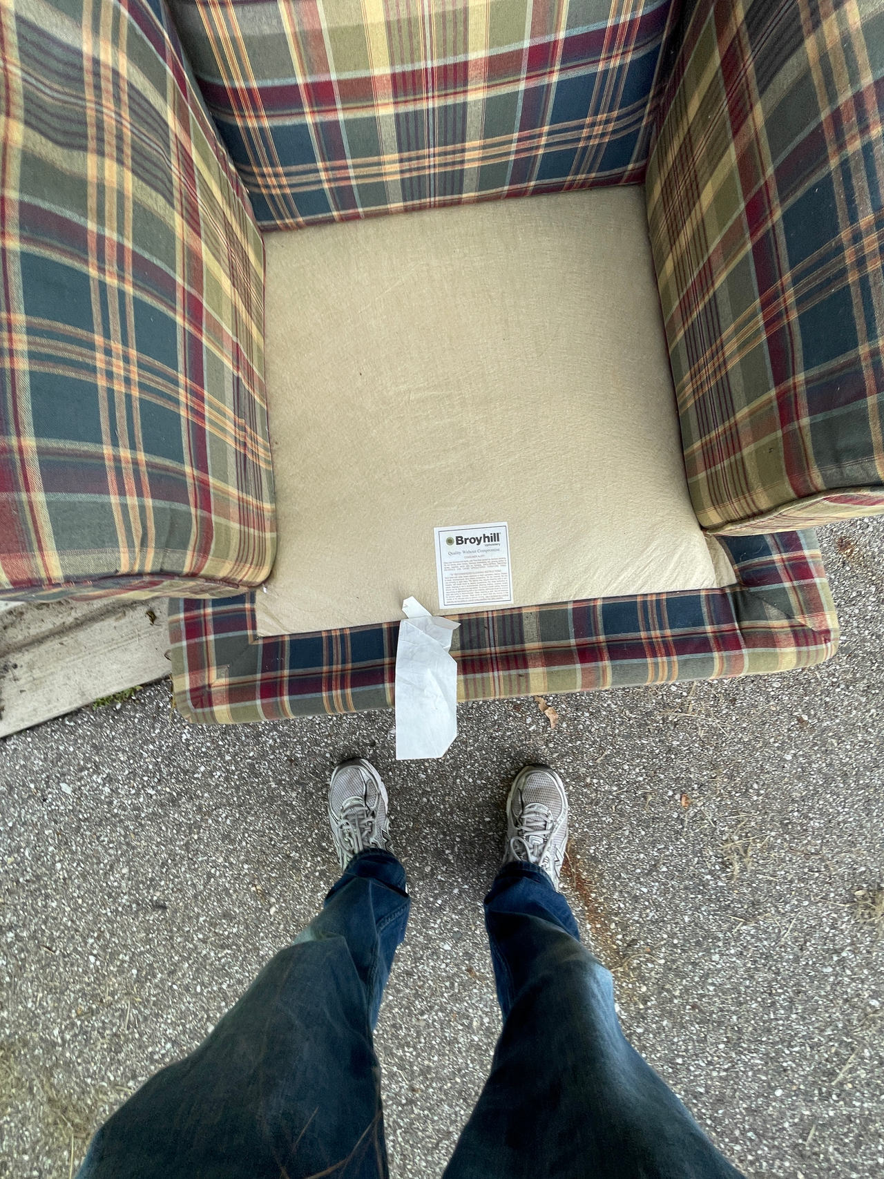 Broyhill Plaid Wingback Chair