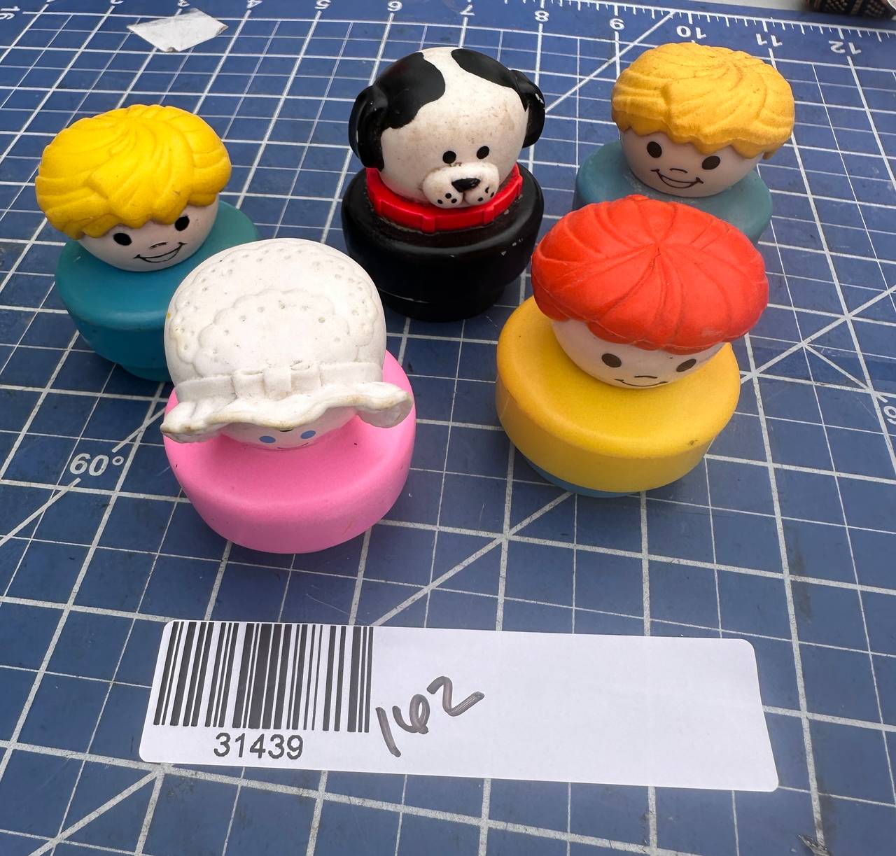 Fisher-Price Little People Chunky Vintage Figures Lot 5 pcs Baby Dog 162-39