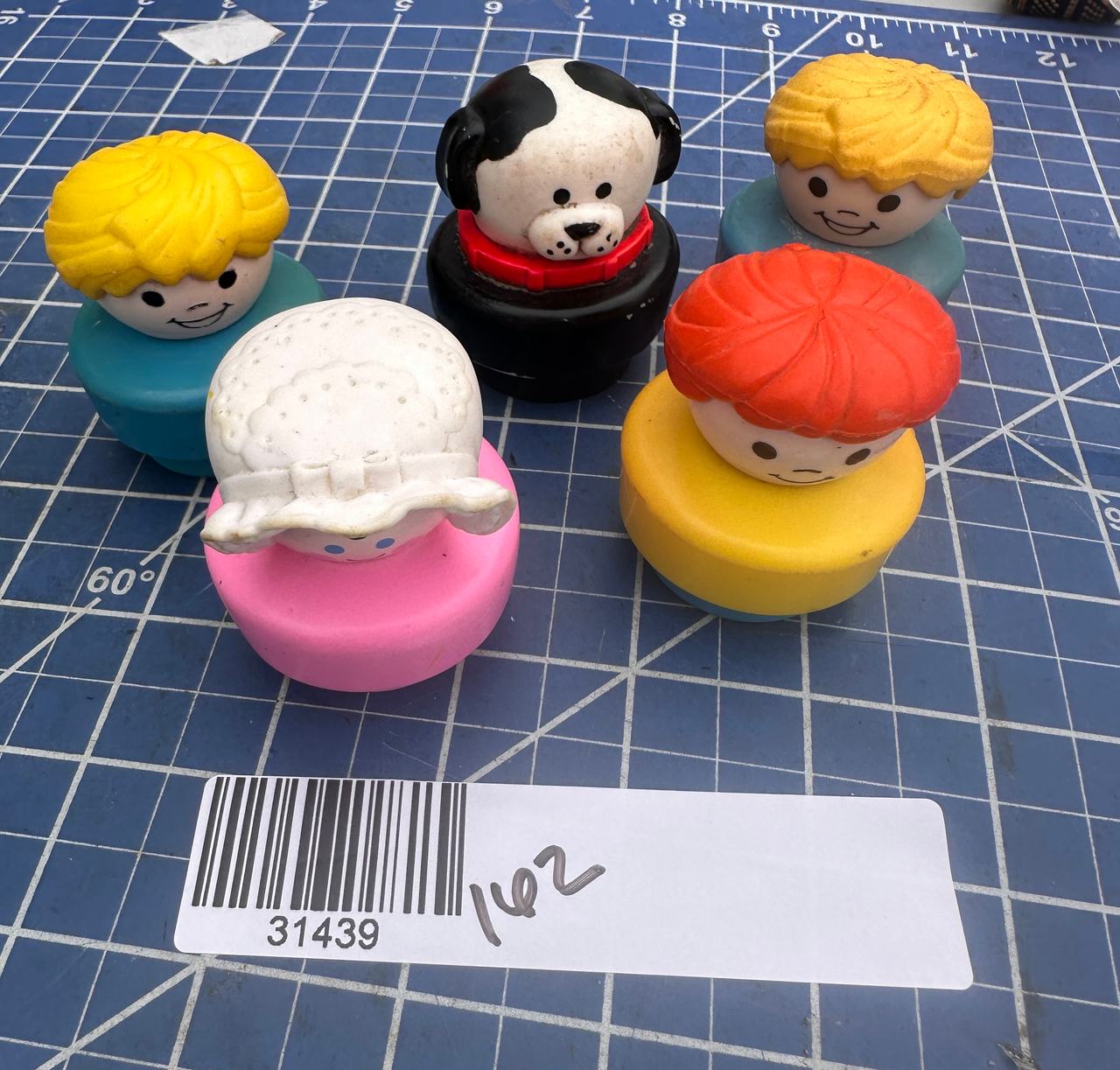Fisher-Price Little People Chunky Vintage Figures Lot 5 pcs Baby Dog 162-39