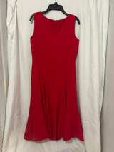 Calvin Klein Red Sleeveless Pleated Dress - Image 7