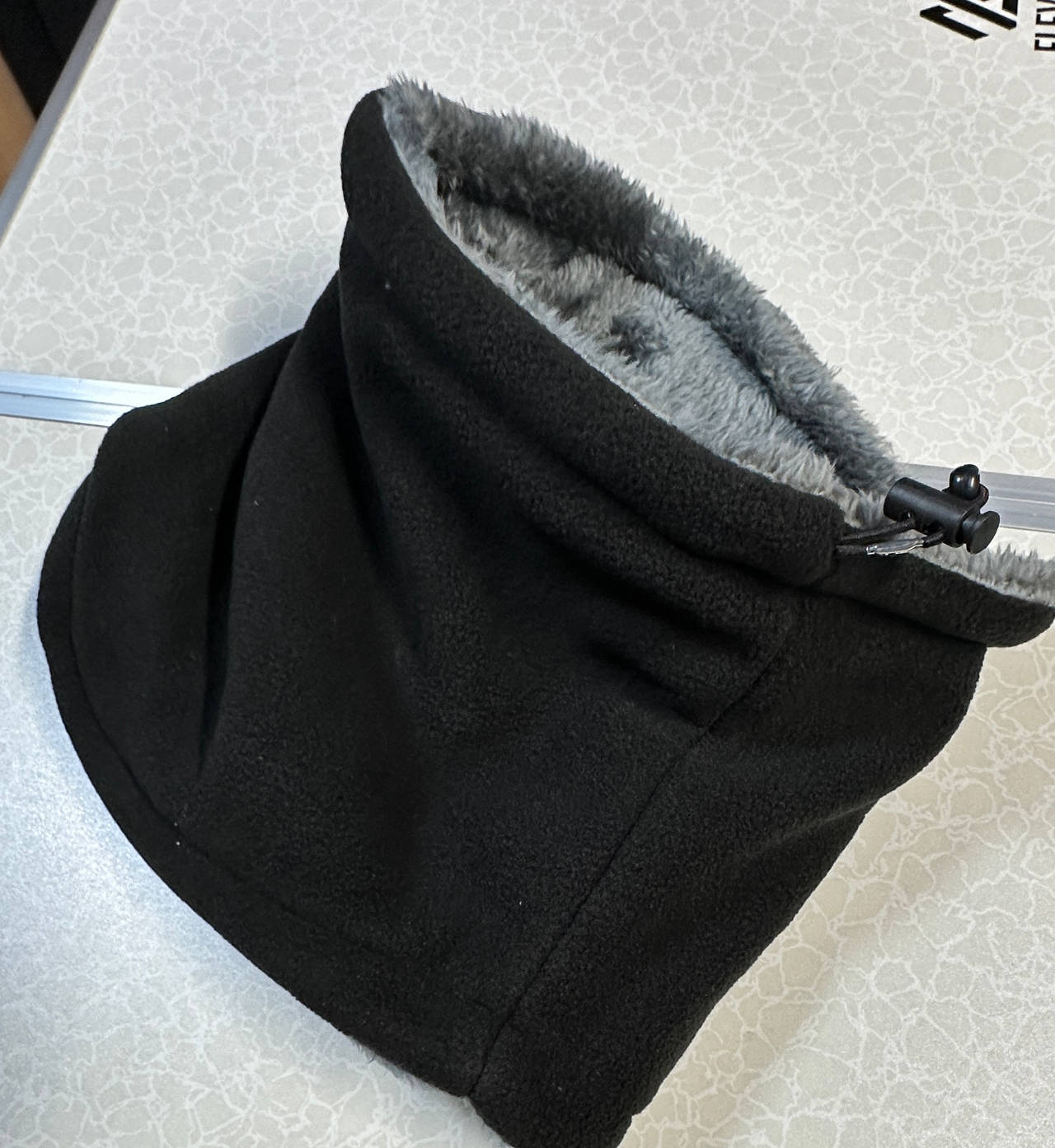 Fleece Neck Warmer with Faux Fur Lining