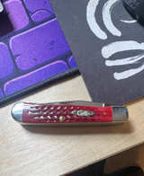 Case XX Dark Red Bone Trapper Pocket Knife - Image 1