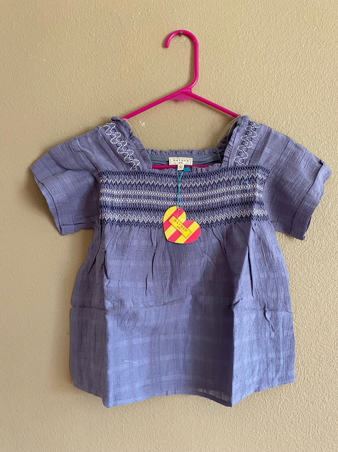 Hayden Girls Smocked Embroidered Top