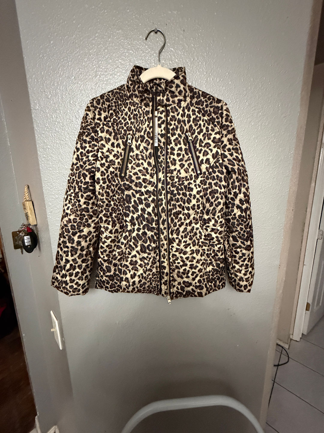 Michael Kors Leopard Print Puffer Jacket