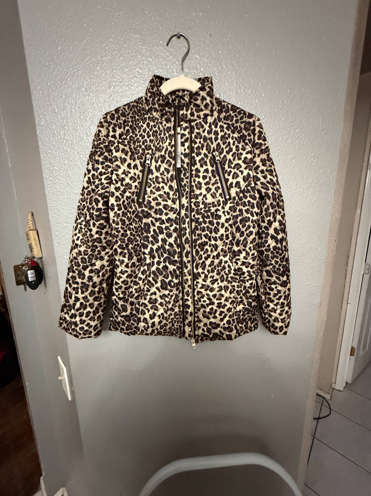 Michael Kors Leopard Print Puffer Jacket
