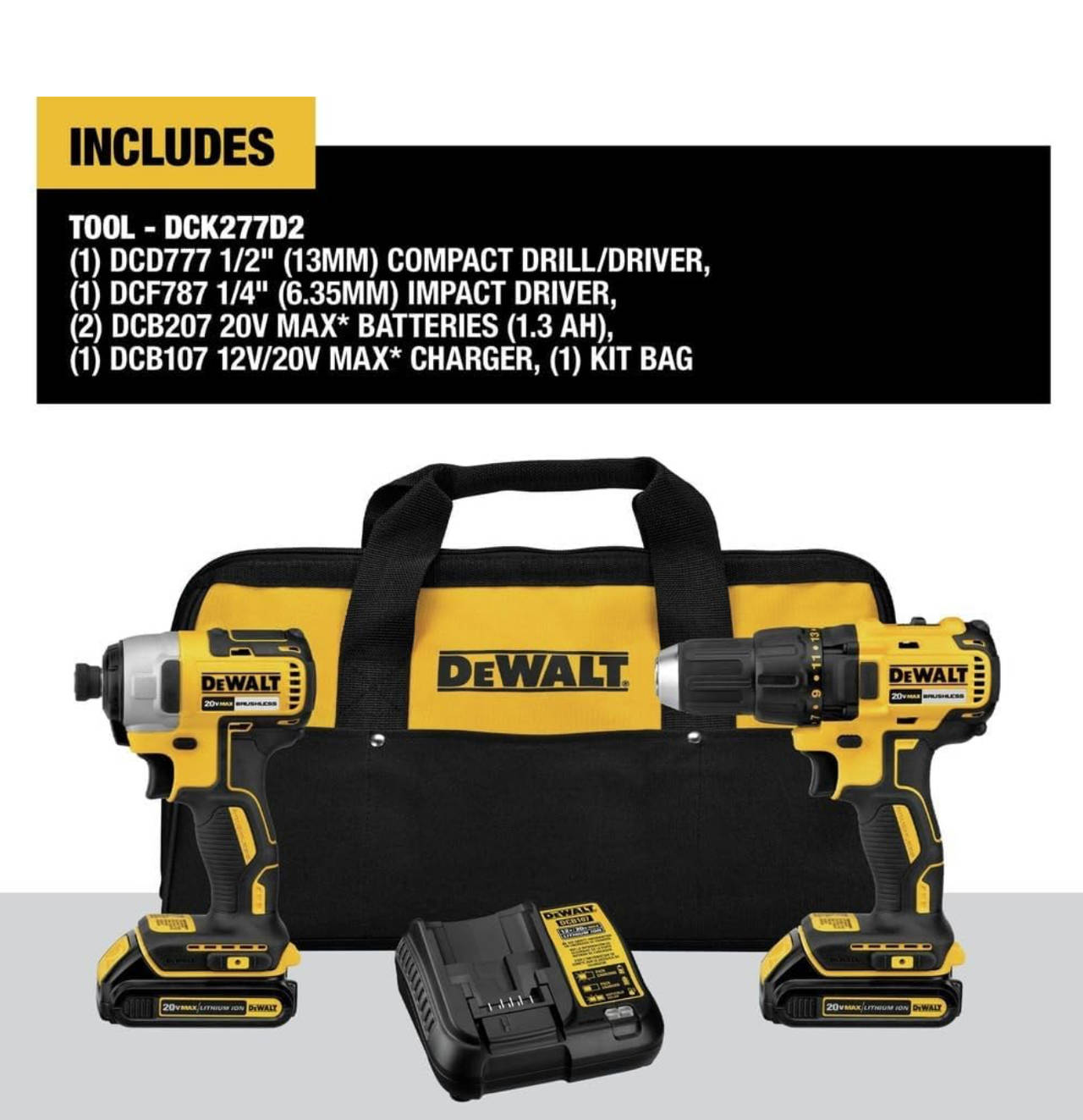 DeWalt 20V MAX Cordless Drill Combo Kit