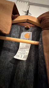 Carhartt Blanket Lined Work Chore Jacket Brown Traditional Duck 6BLC Hood 48R - Image 2