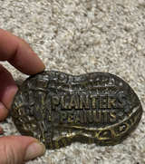 Vintage Planters Peanuts Mr. Peanut Brass Belt Buckle - Image 1