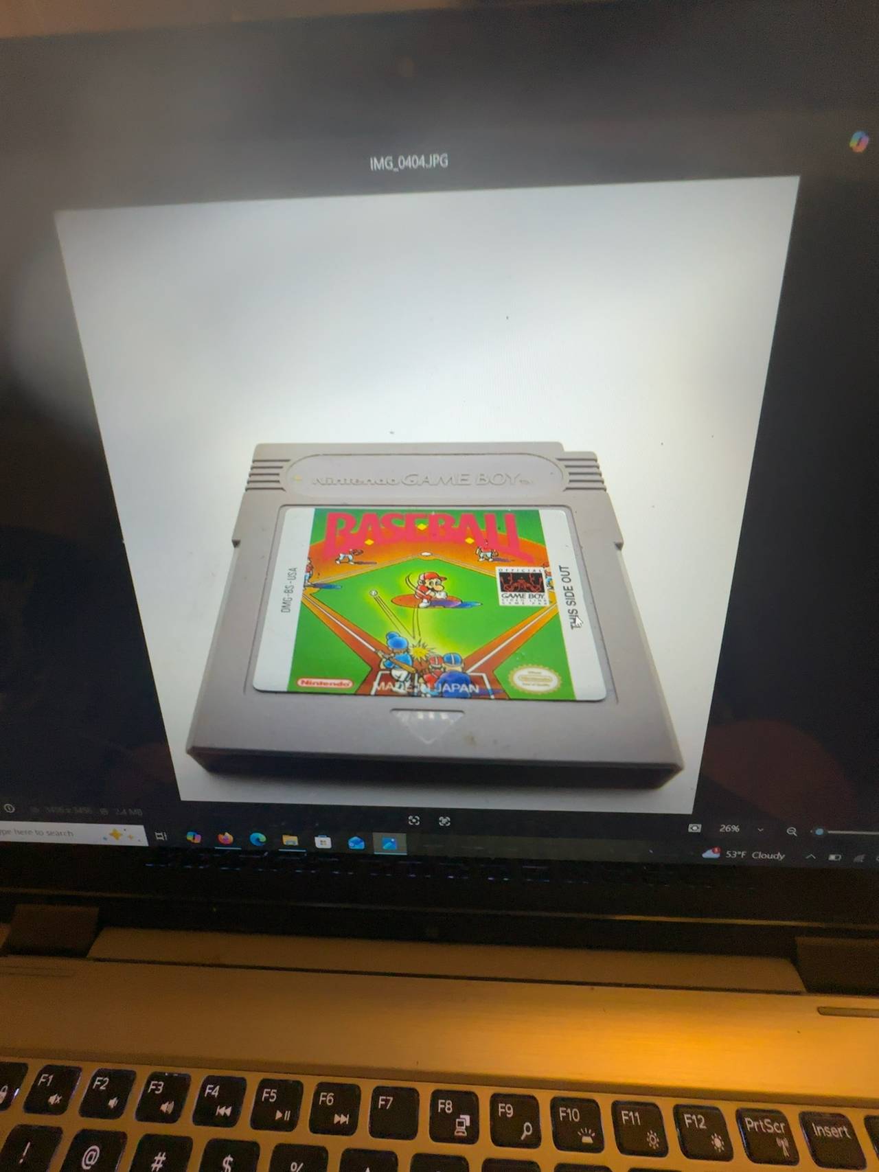 Nintendo Game Boy Baseball Cartridge