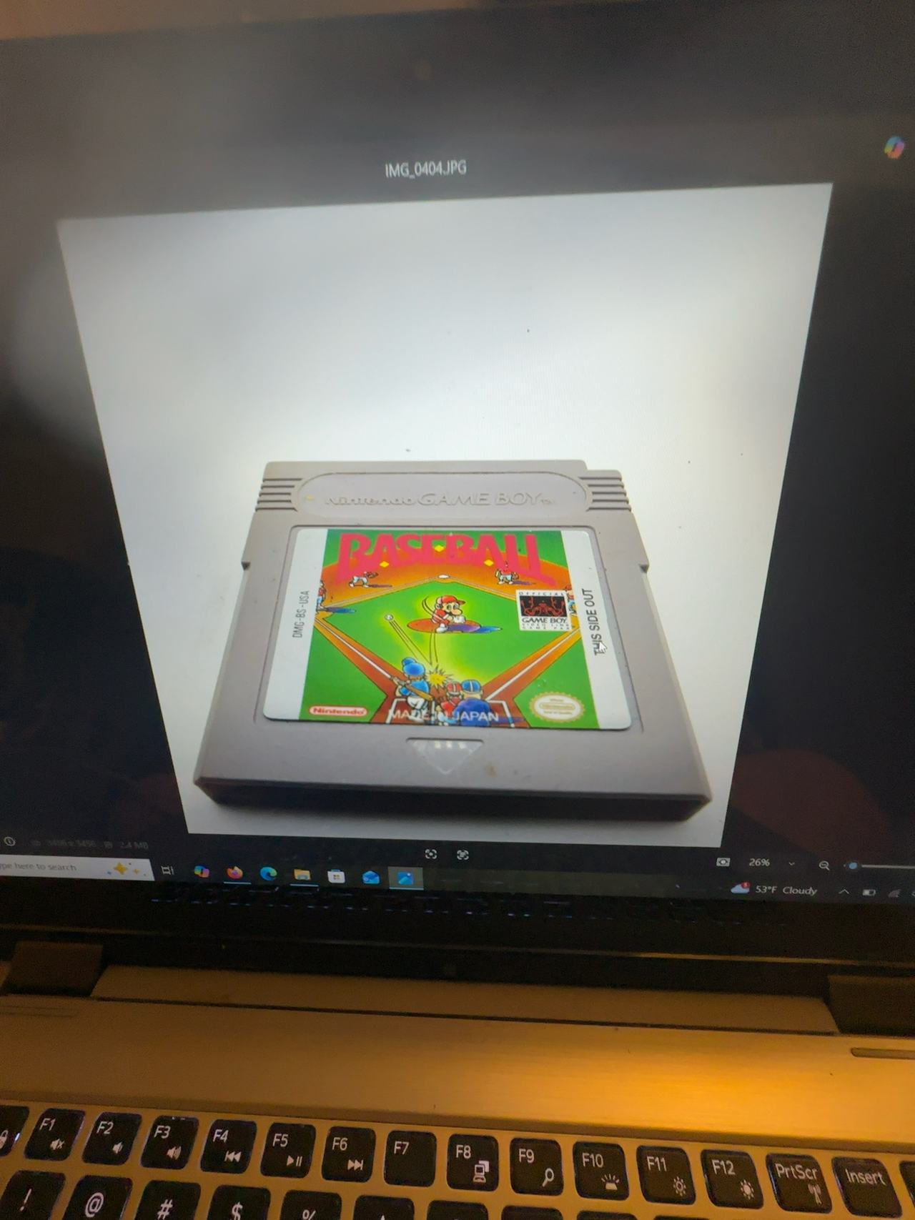Nintendo Game Boy Baseball Cartridge