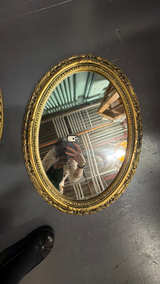 Ornate Oval Wall Mirrors - Gold rimmed - Plastic But Classy - Junkee Reno - Image 2