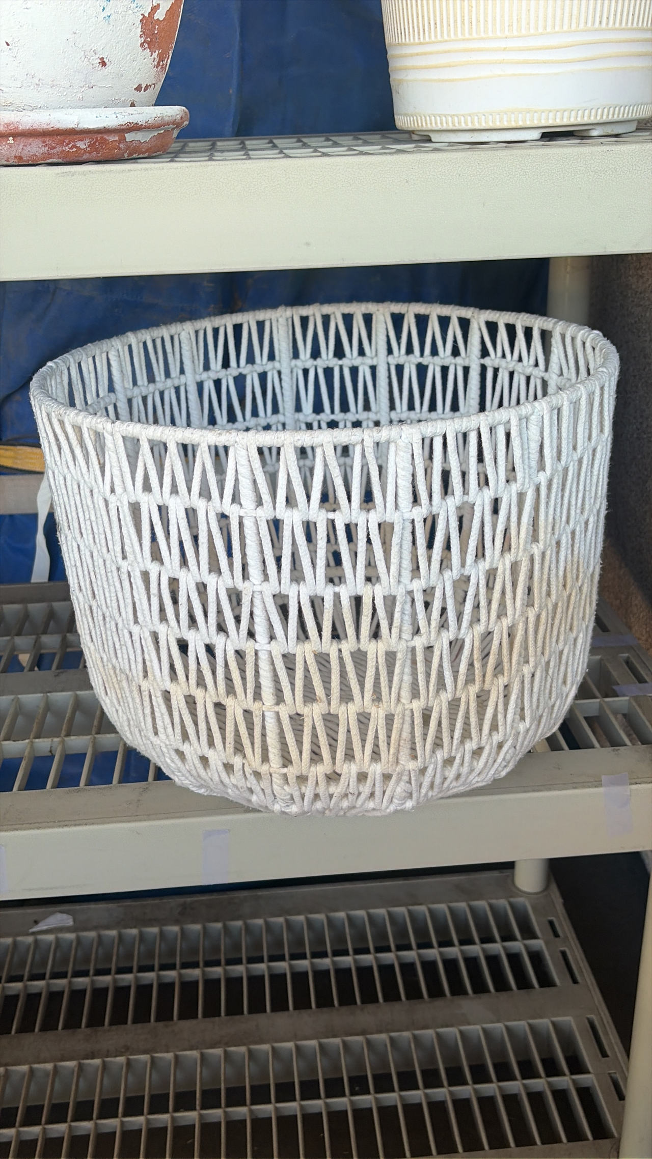 White Woven Rope Storage Basket