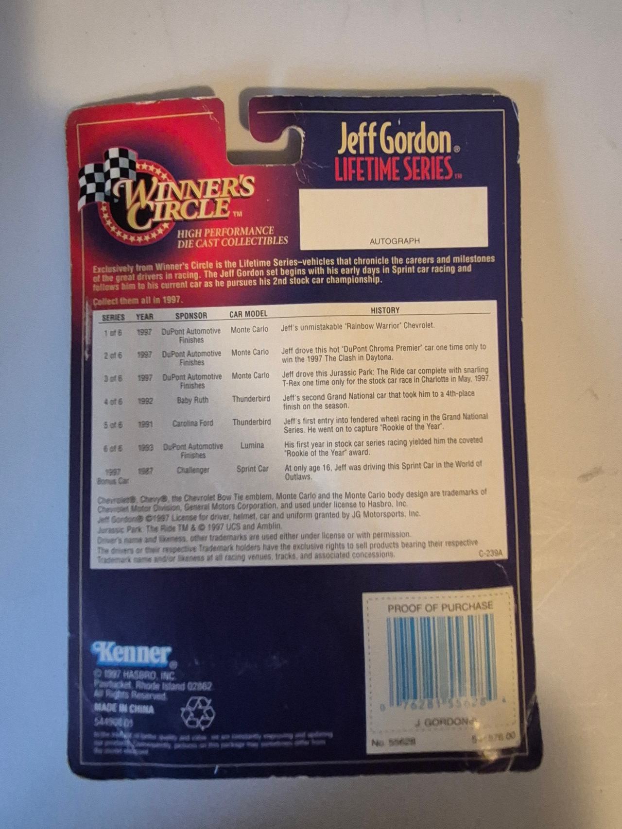 Winner's Circle Jeff Gordon 1992 Baby Ruth Thunderbird 1/64 Die-Cast