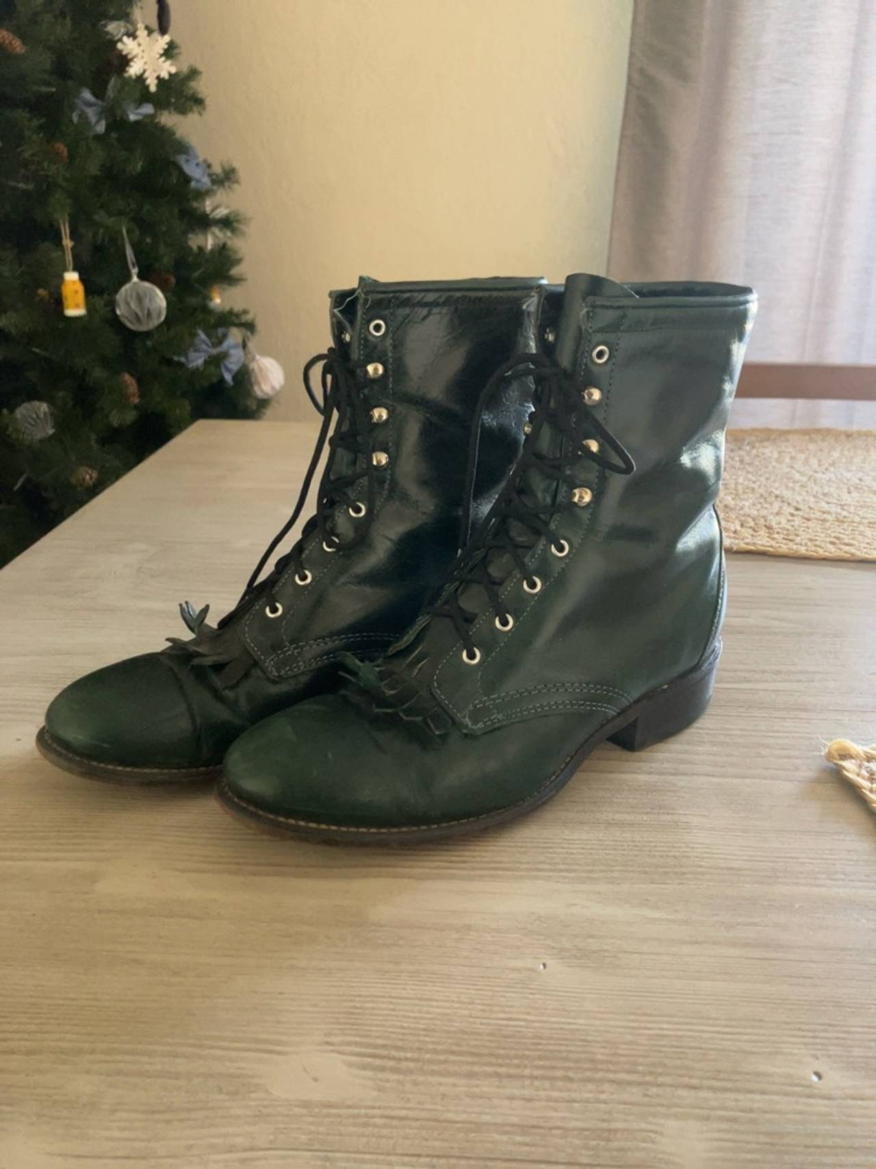 Laredo Women's Kiltie Logger Boots Dark Emerald Green 8 1/2M