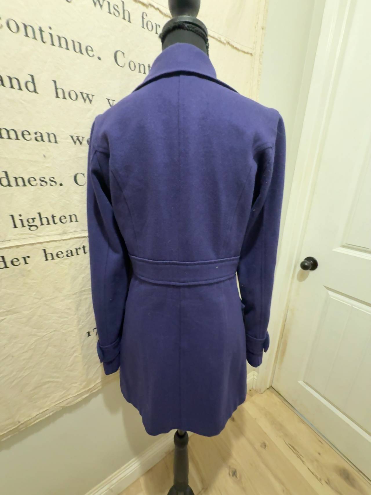 Anthropologie Old School Tulle Wool Blend Princess Pea Coat