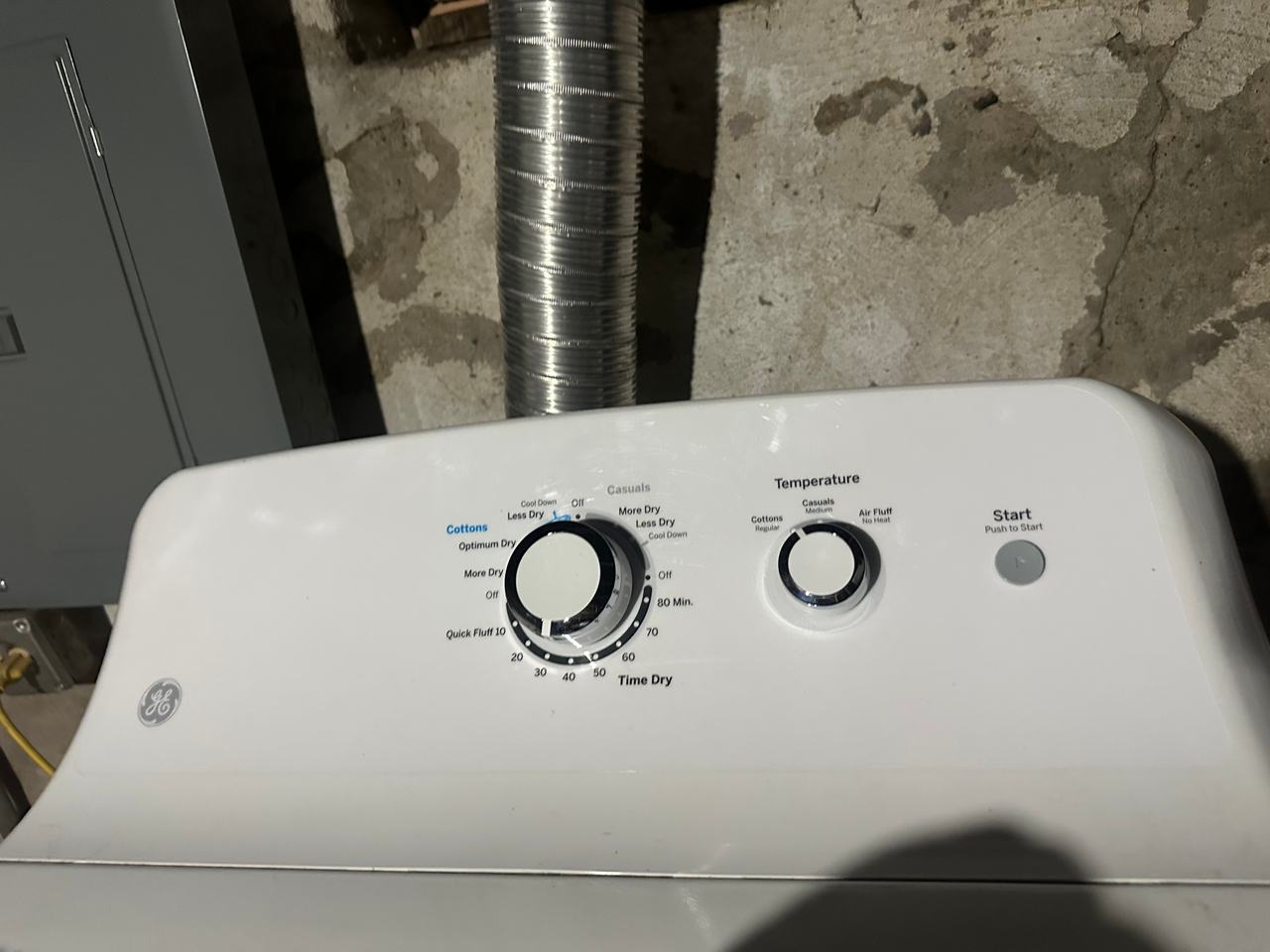 GE 7.2 Cu. Ft. Electric Dryer with Up To 120 ft. Venting and Shallow Depth