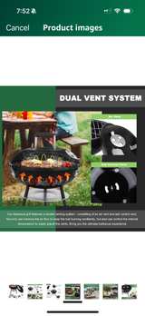 Joyfair 14-inch Portable Charcoal Grill with Tools - Image 3