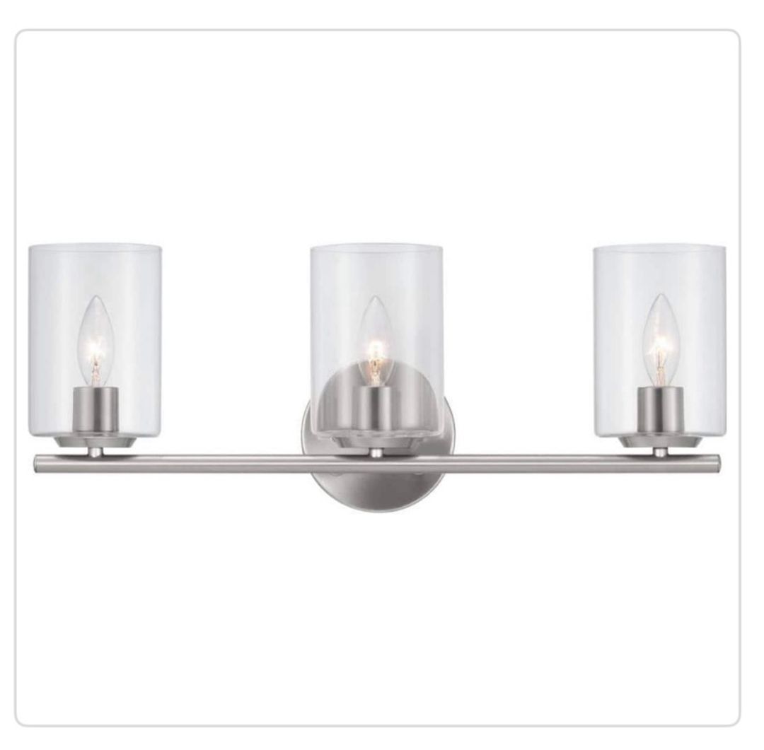Hampton Bay Champlain 3-Light Brushed Nickel Vanity Light
