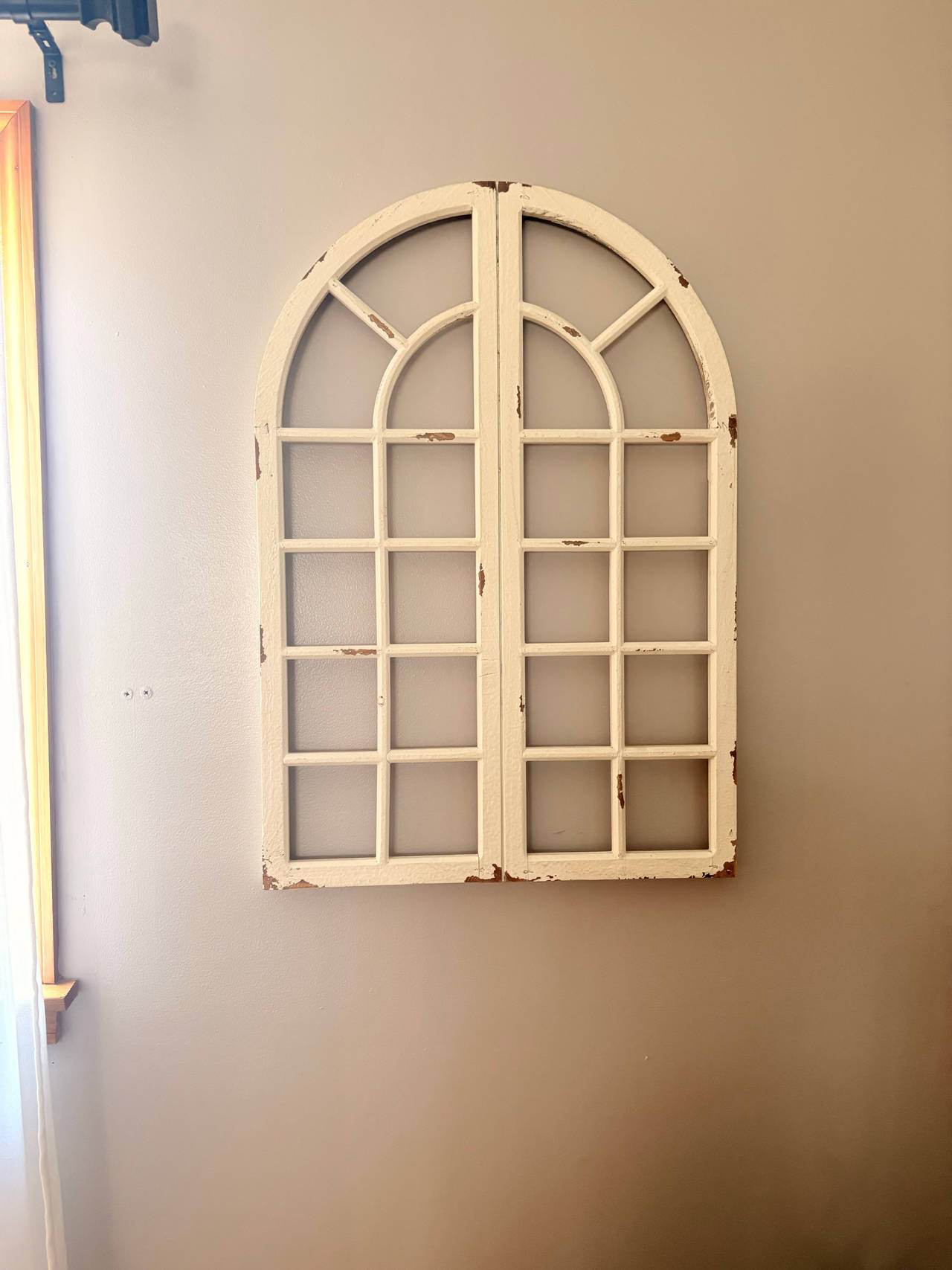 Rustic Arched Window Frame Wall Decor
