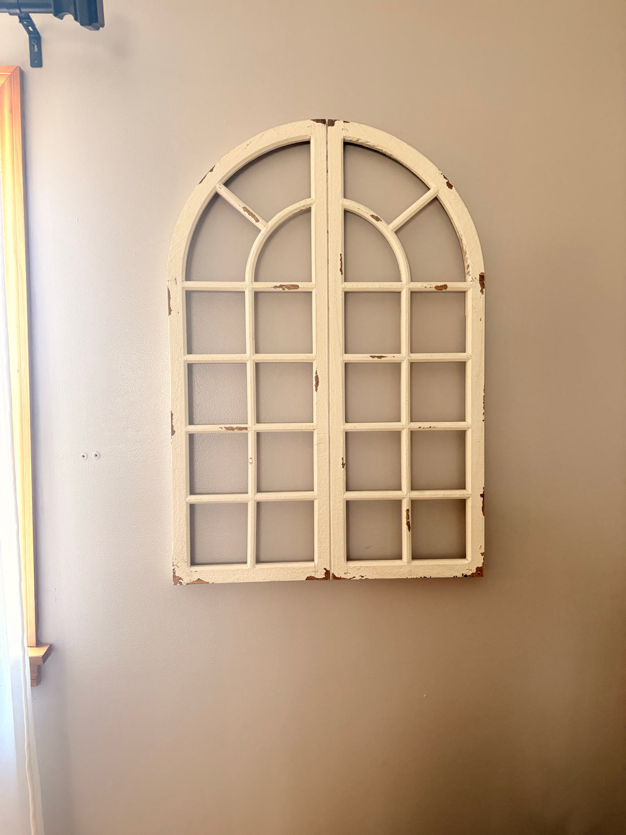 Rustic Arched Window Frame Wall Decor