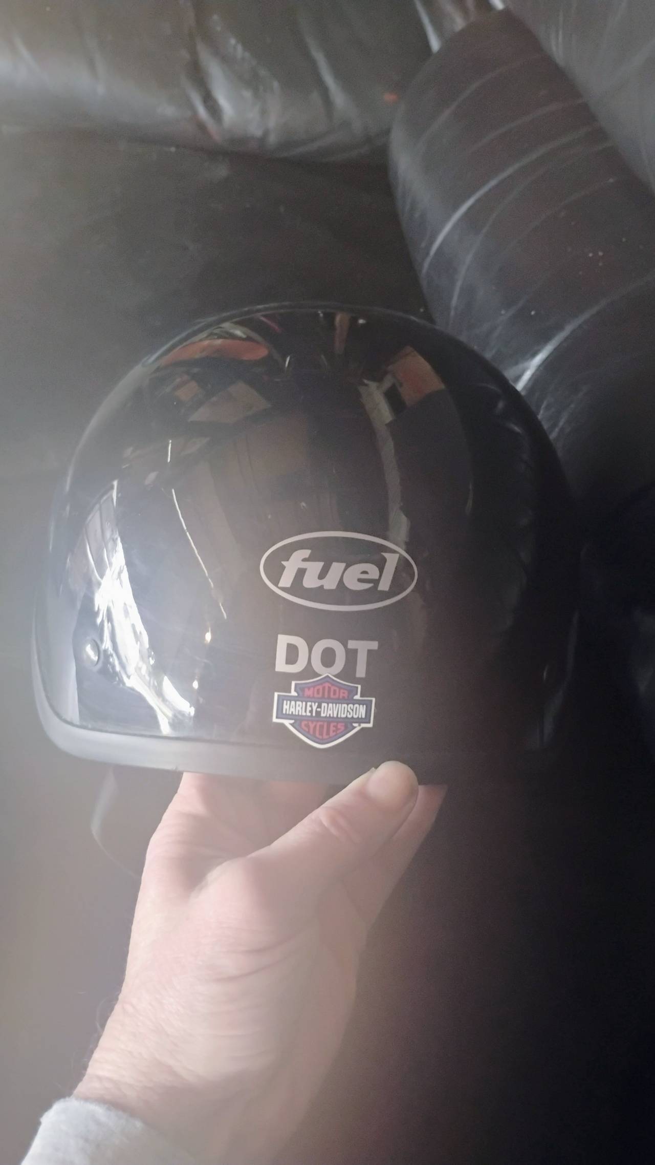 Fuel Helmets SH-HHFL67 Gloss Black Half Helmet