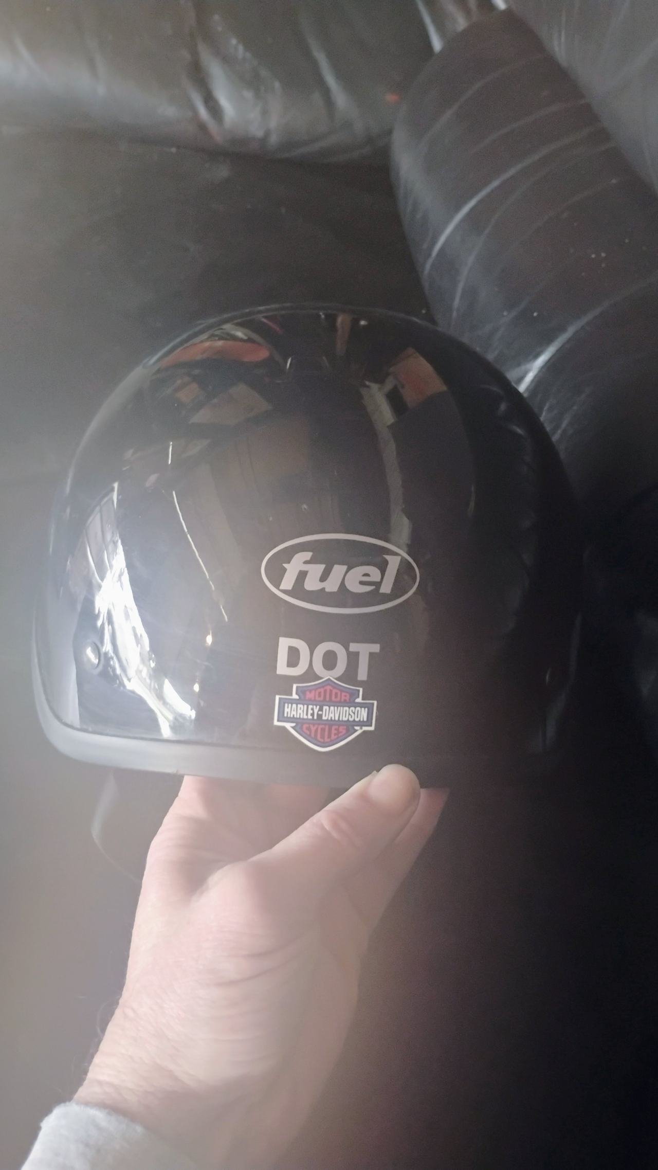 Fuel Helmets SH-HHFL67 Gloss Black Half Helmet