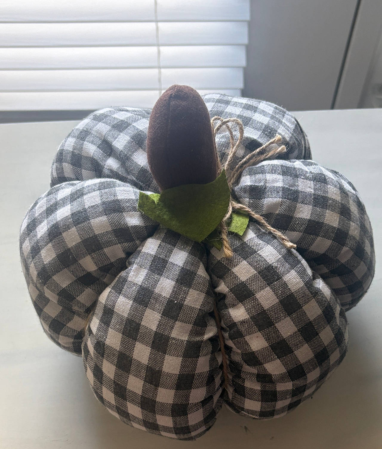 Buffalo Check Fabric Pumpkin Decor