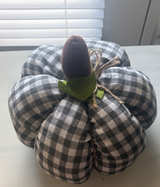 Buffalo Check Fabric Pumpkin Decor - Image 1